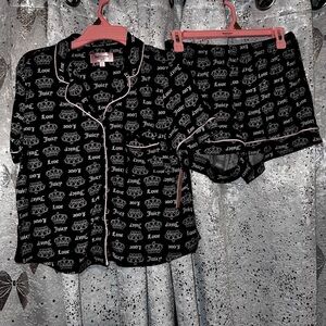 Juicy Couture black crown pajama set